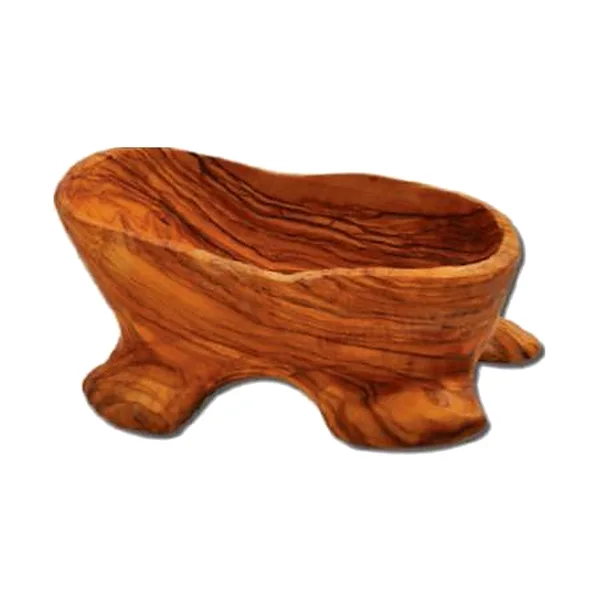 Fruit Basket With Legs in olive wood