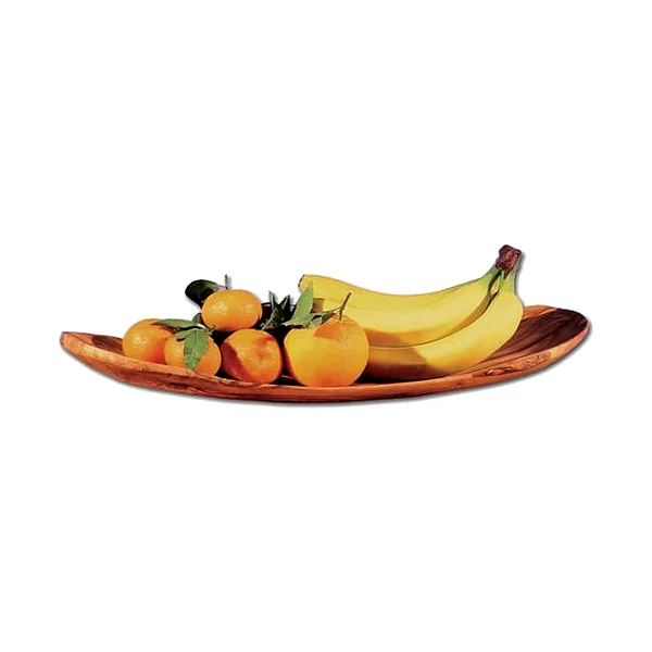 Flat Fruit Basket in olive wood