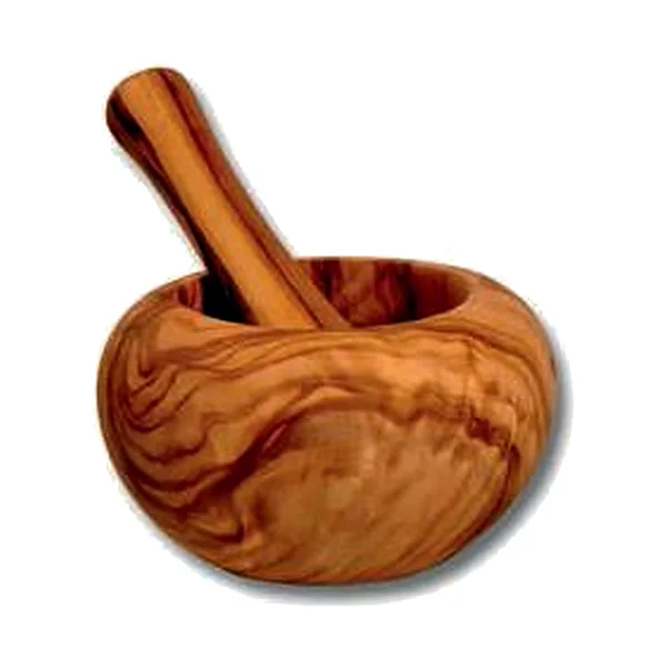 Round Mortar in olive wood