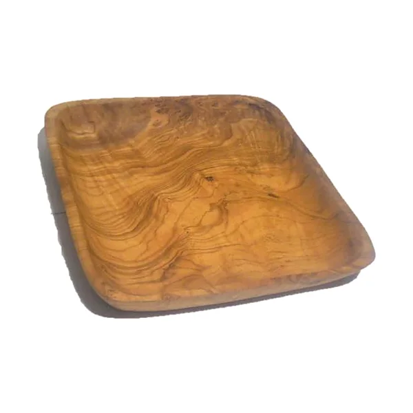 Square Plate in olive wood