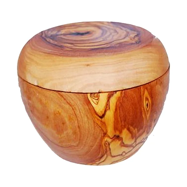 Round Sugar Pot in olive wood